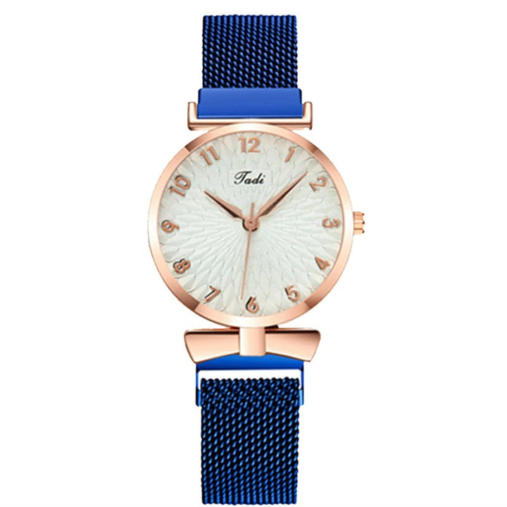 Casual Minimalist Bowknot Case with Stainless Steel Mesh Band Quartz Watches