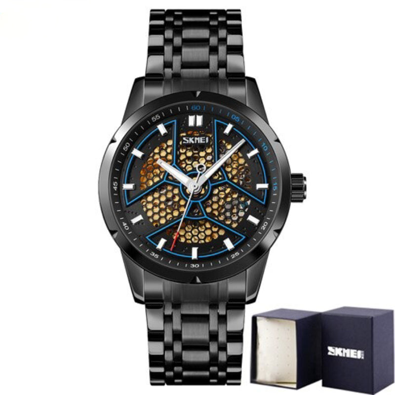 Luxury Textured Stainless Steel Mechanical Watch for Men