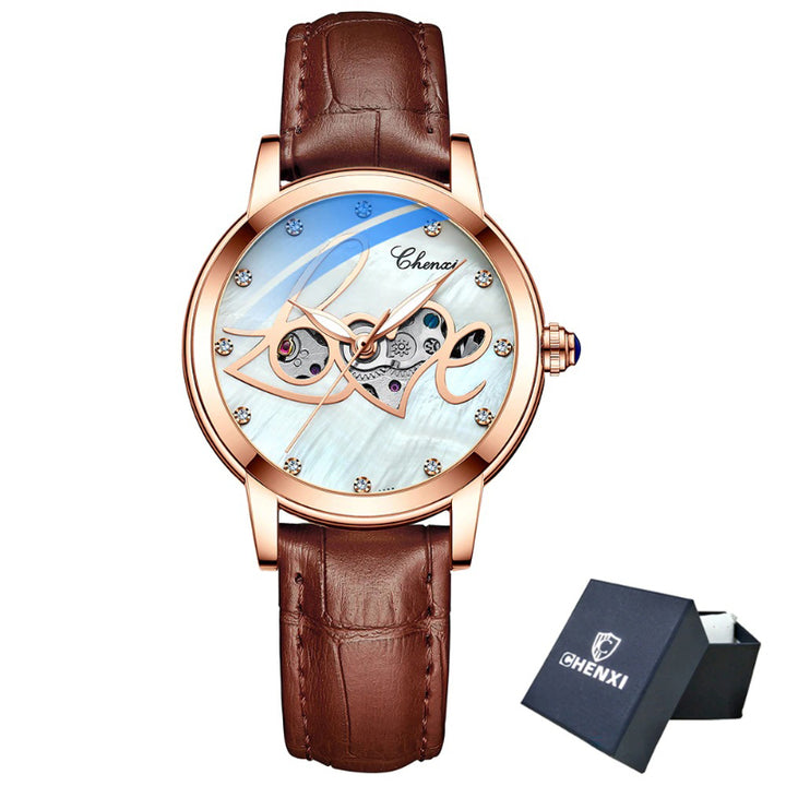 Sparkling Romantic Hollowed-out Love Dial Automatic Watches