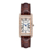 Retro-Chic Rhinestone Accented Vegan Leather Band Quartz Watches