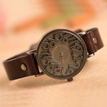 Classic Large Hollow Numbers Dial with Vegan Leather Strap Quartz Watches