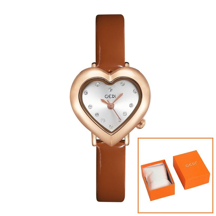 Passionate Heart-Shaped Dial with Vegan Leather Strap Quartz Watches