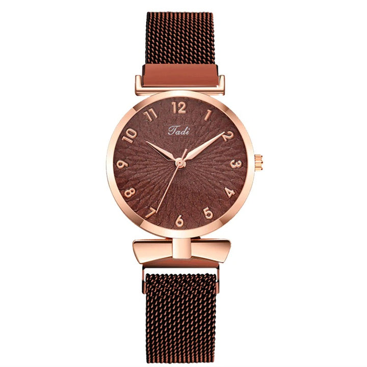 Casual Minimalist Bowknot Case with Stainless Steel Mesh Band Quartz Watches