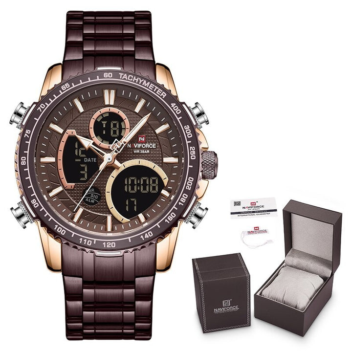 Luxury Fashion Dual Display Military Sports Chronograph Men's Watches