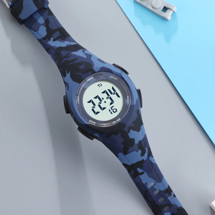 Colorful LED Display Waterproof Digital Sports Watches for Kids