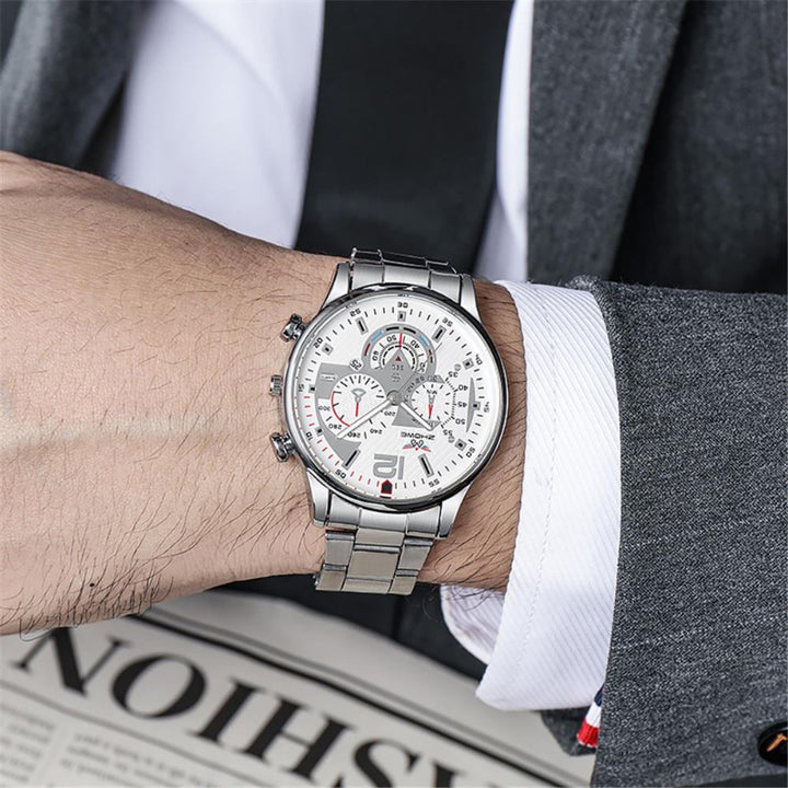 Men's Business and Leisure Stainless Steel Chronograph Watches