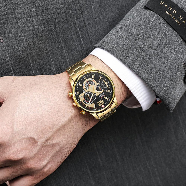 Men's Business and Leisure Stainless Steel Chronograph Watches