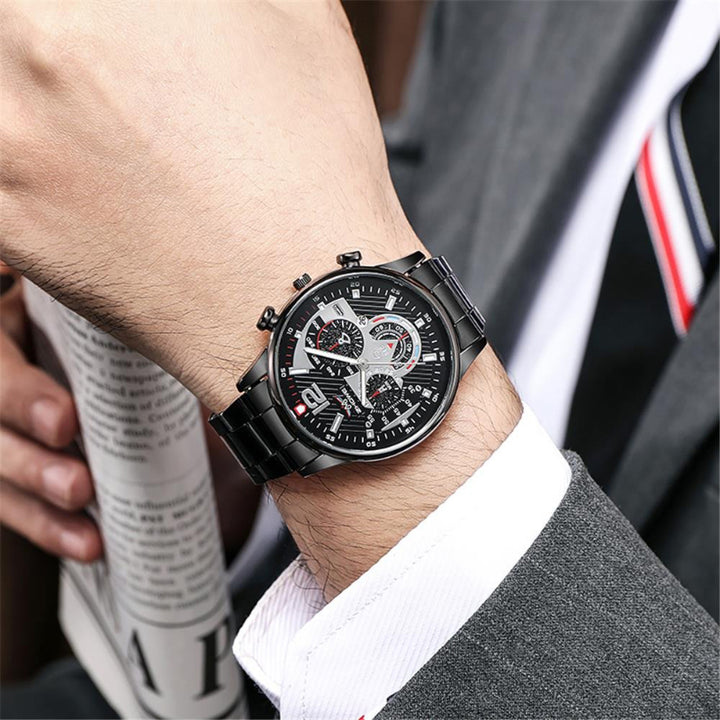 Men's Business and Leisure Stainless Steel Chronograph Watches