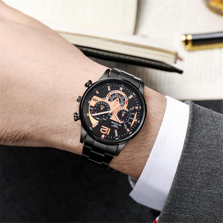 Men's Business and Leisure Stainless Steel Chronograph Watches