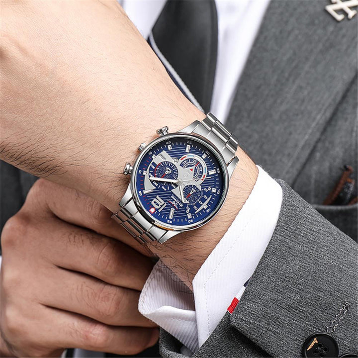 Men's Business and Leisure Stainless Steel Chronograph Watches