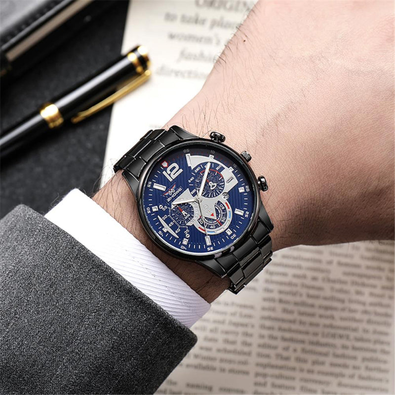 Men's Business and Leisure Stainless Steel Chronograph Watches