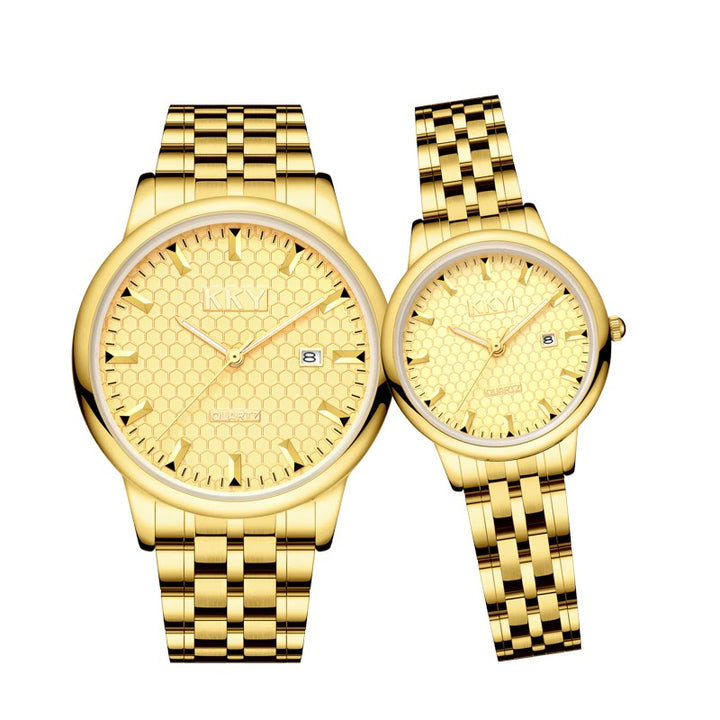 Full Steel Luxurious Couple's Classic Style Quartz Watches