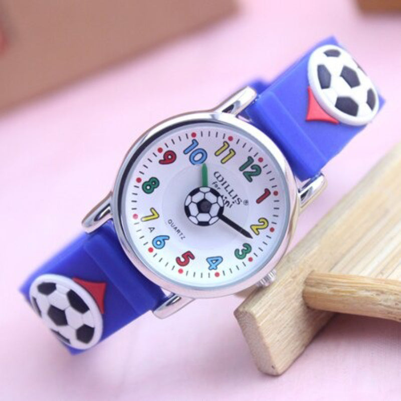 Cute Colorful 3D Football Soccer Theme Watches For Kids