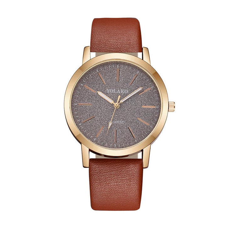Brilliant Starry Sky Round Simple Dial with Vegan Leather Band Quartz Watches