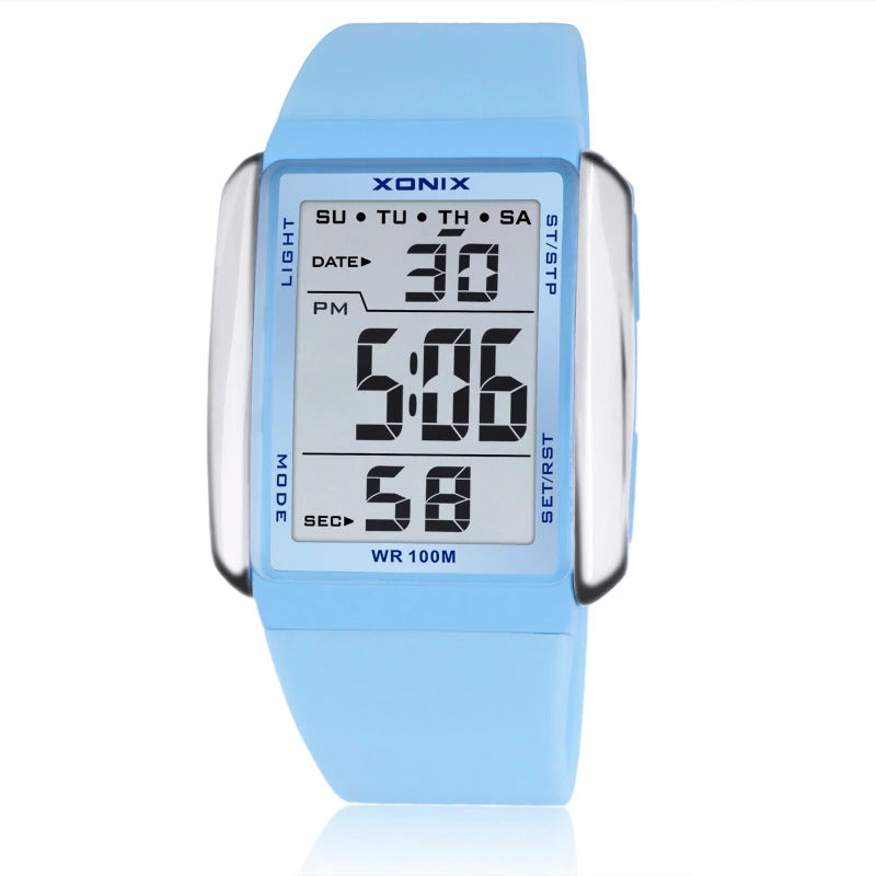 Digital LED Display Sporty Multicolor Rubber Strap Watches