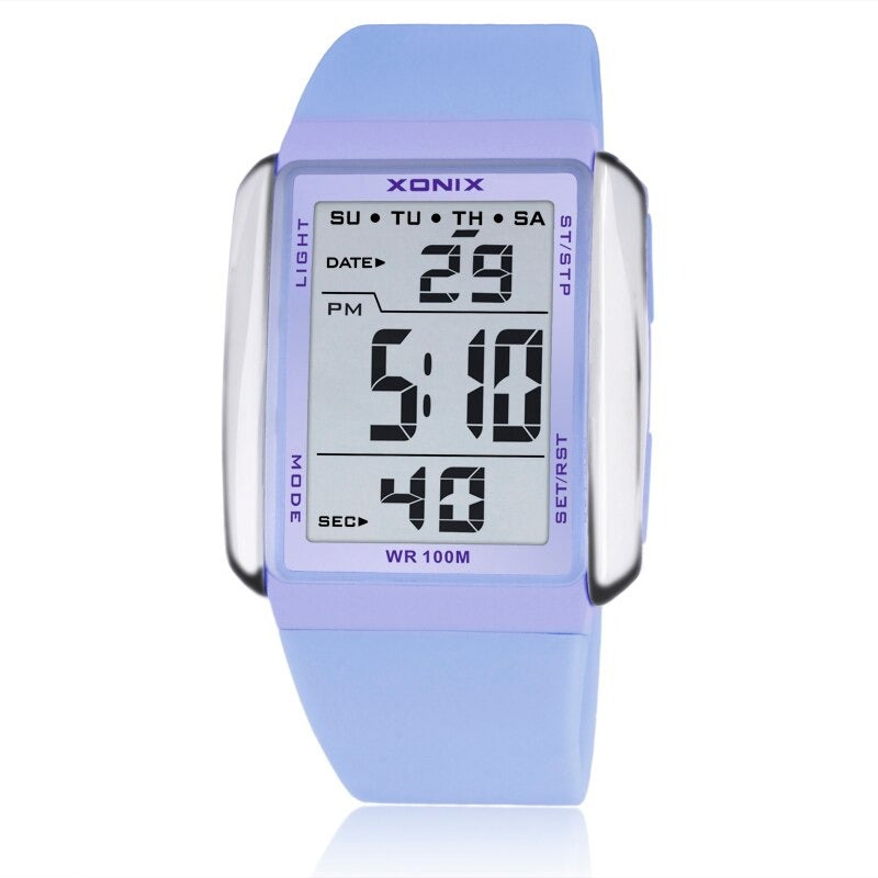 Digital LED Display Sporty Multicolor Rubber Strap Watches