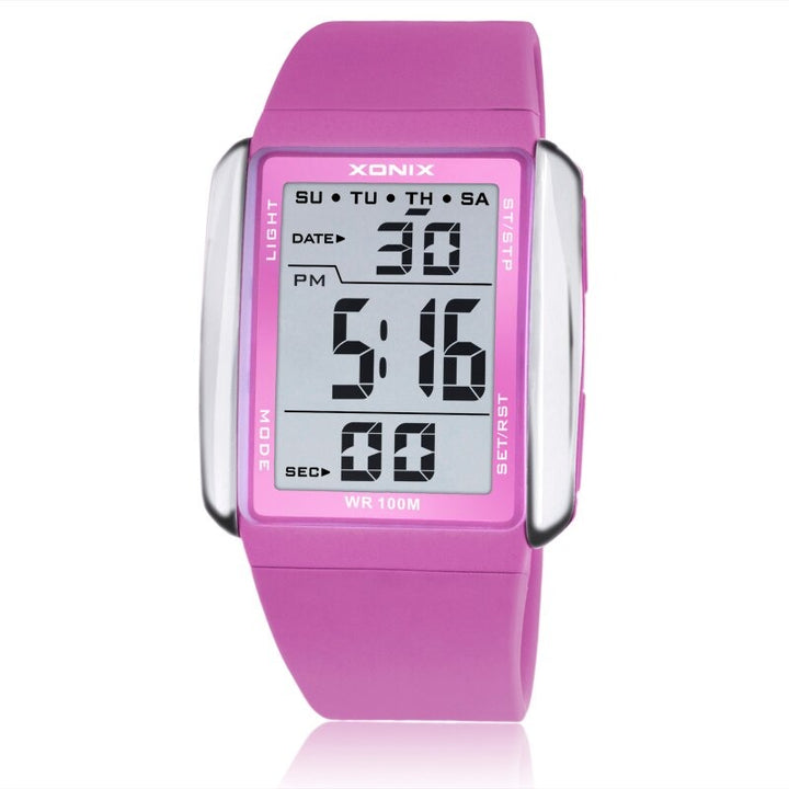 Digital LED Display Sporty Multicolor Rubber Strap Watches
