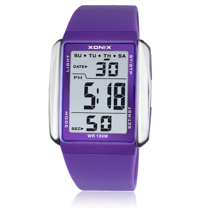 Digital LED Display Sporty Multicolor Rubber Strap Watches
