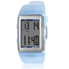 Sporty Digital Display Chronograph Silicone Strap Watches with LED Backlight