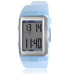 Sporty Digital Display Chronograph Silicone Strap Watches with LED Backlight