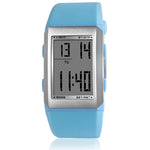 Sporty Digital Display Chronograph Silicone Strap Watches with LED Backlight