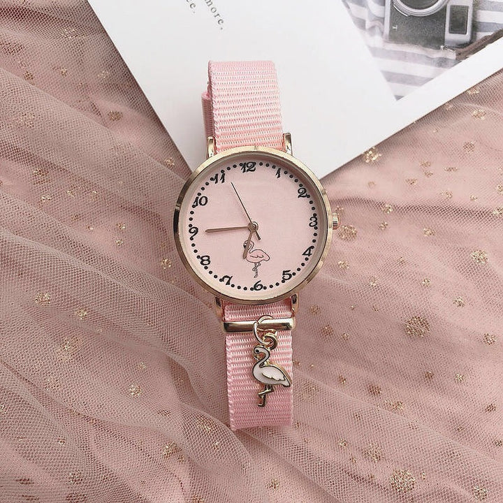 Little Girl's Adorable Pink Quartz Watch with Charms Collection
