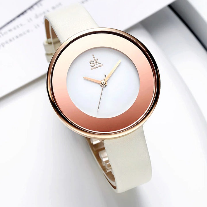 Minimalist Fashion Dial with Vegan Leather Strap Quartz Watches