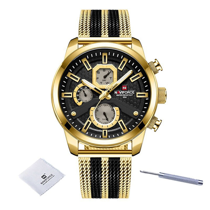 Tough Men's Luminous Stainless Steel Quartz Watches