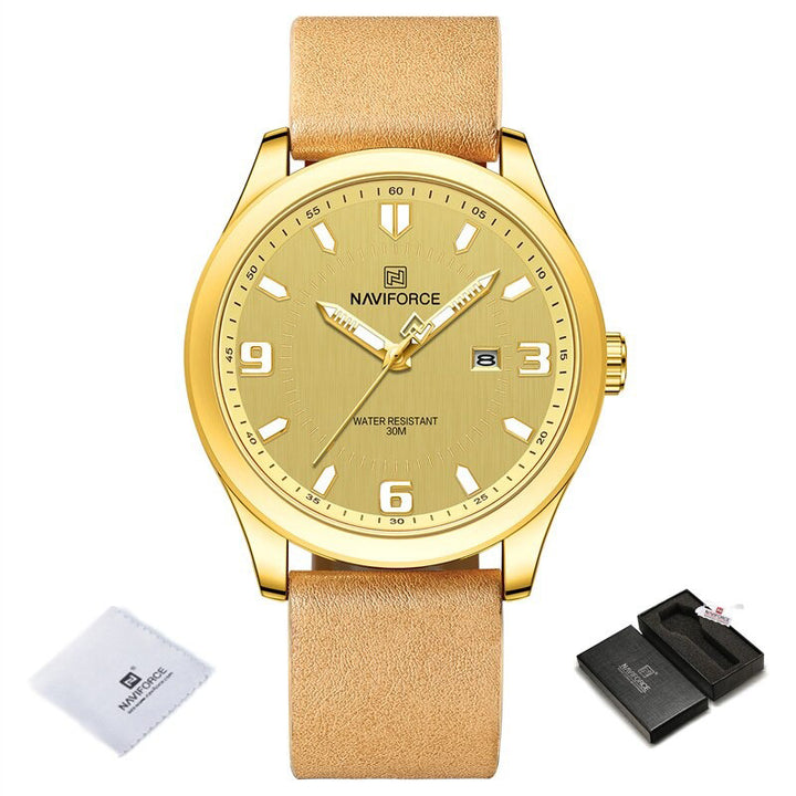 Luminous Big Round Dial with Vegan Leather Strap Quartz Watches