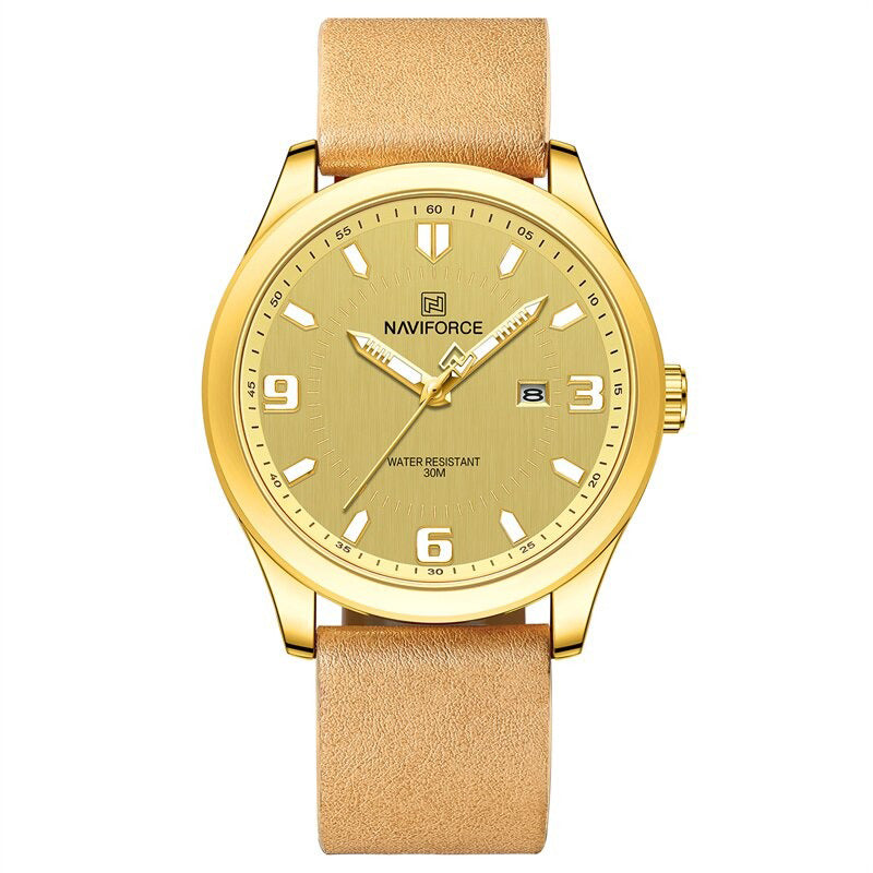 Luminous Big Round Dial with Vegan Leather Strap Quartz Watches