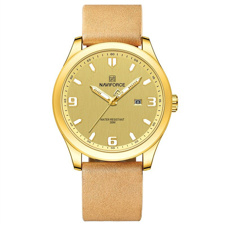 Luminous Big Round Dial with Vegan Leather Strap Quartz Watches