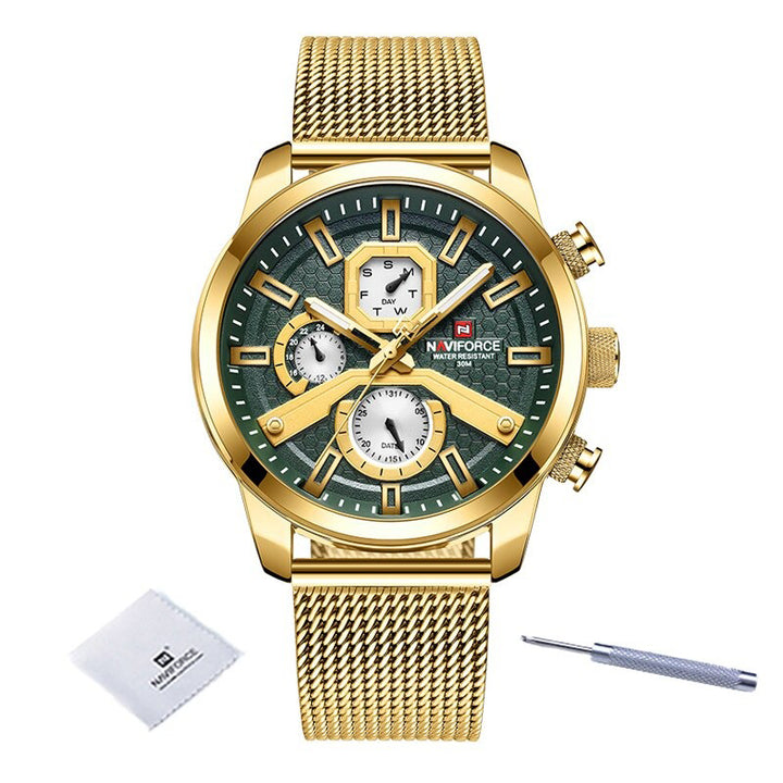 Tough Men's Luminous Stainless Steel Quartz Watches