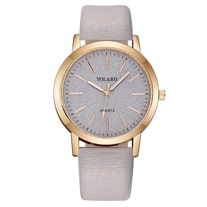 Brilliant Starry Sky Round Simple Dial with Vegan Leather Band Quartz Watches