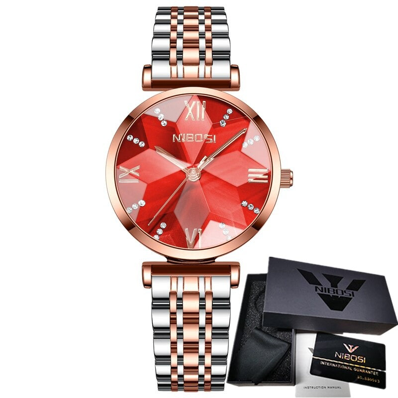 Small and Exquisite Diamond Cutting Design Quartz Watches