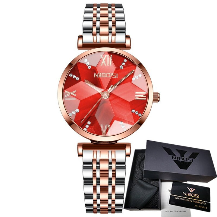 Small and Exquisite Diamond Cutting Design Quartz Watches