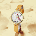 Casual Vintage Floral and Bird Fashion with Vegan Leather Strap Quartz Watches