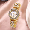 Lavish Fashion Roman Numeral Rhinestone Encrusted Bracelet Quartz Watches