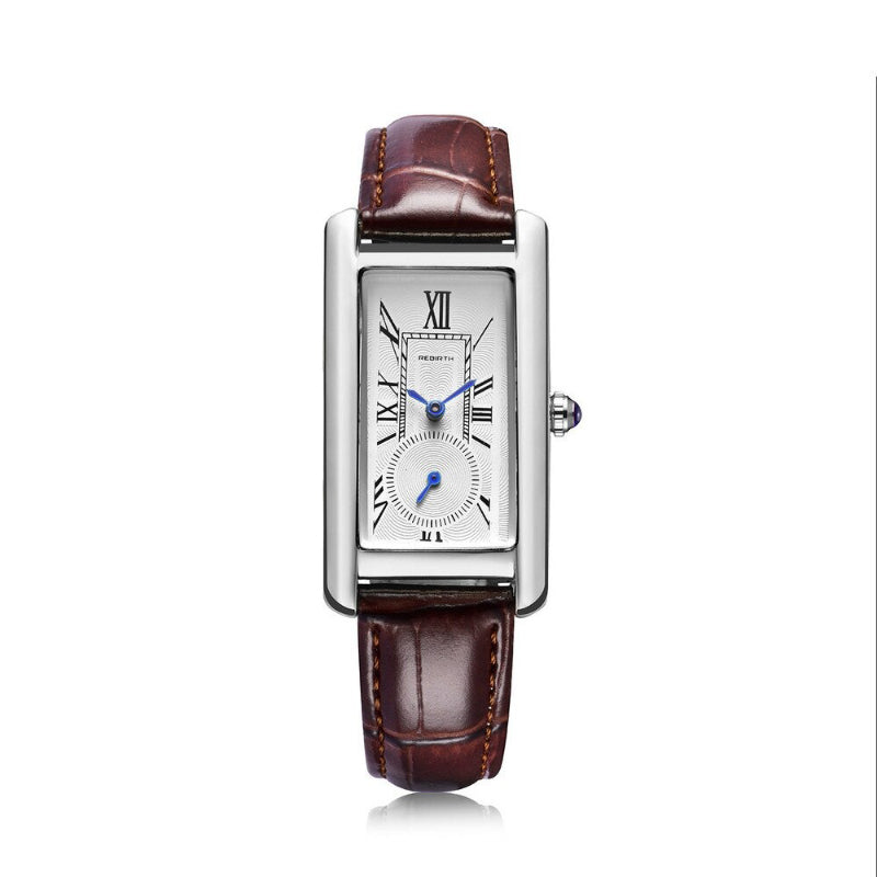 Multi-color Rectangle Case Waterproof Vegan Leather Strap Quartz Watches