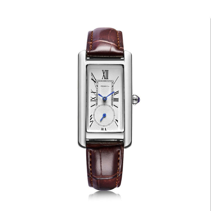 Multi-color Rectangle Case Waterproof Vegan Leather Strap Quartz Watches