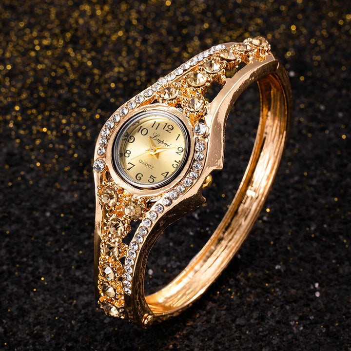 Dazzling Rhinestone Embellished Bracelet Quartz Wristwatches