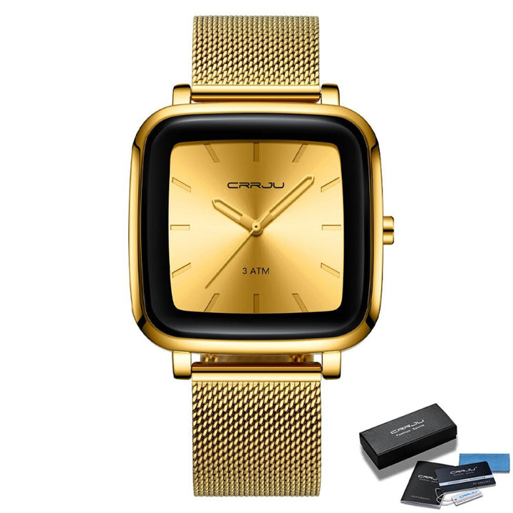 Sporty Rounded Square Case Waterproof Quartz Watches