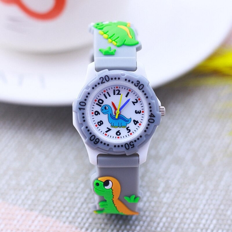 Cute and Adorable Cartoon Dinosaur Silicone Strap Watches for Kids