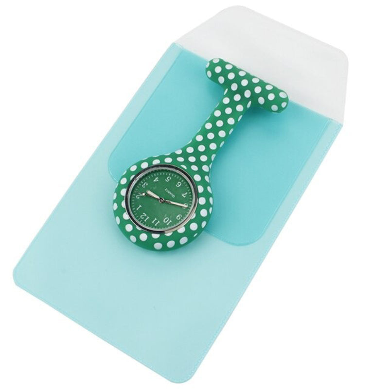 Polka Dot Silicone Pocket Quartz Watches with Pen Holder