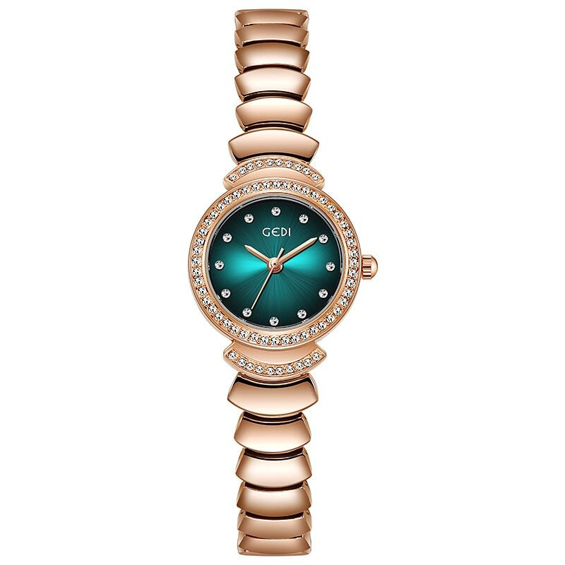 Eye-Catching Colorful Dial with Rhinestone Adorned Waterproof Quartz Watches