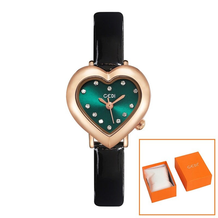 Passionate Heart-Shaped Dial with Vegan Leather Strap Quartz Watches