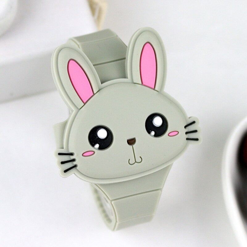 Adorable Cartoon Bunny Silicone LED Digital Watches for Kids