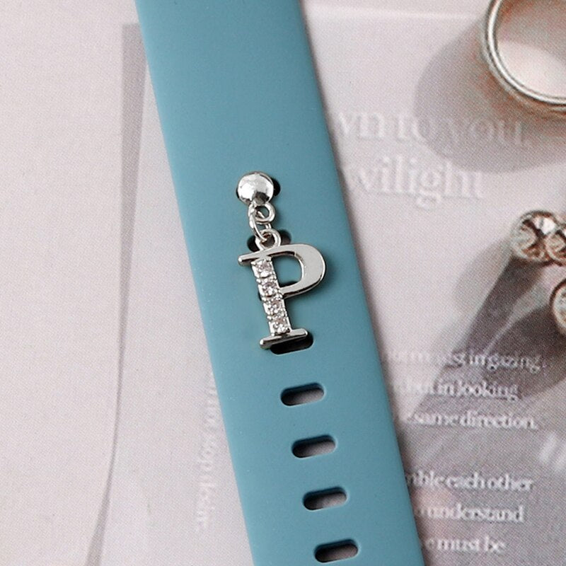 Personalized Rhinestone A-Z Letter Charms for Apple and Smart Watchbands