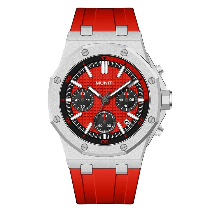 Geometric Tonneau Silicone Strap Chronograph Quartz Watches