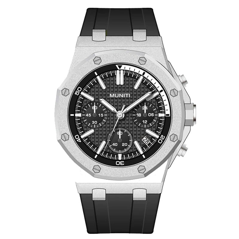 Geometric Tonneau Silicone Strap Chronograph Quartz Watches