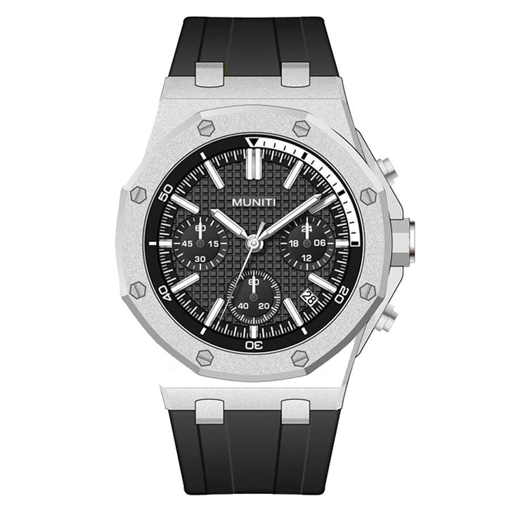 Geometric Tonneau Silicone Strap Chronograph Quartz Watches